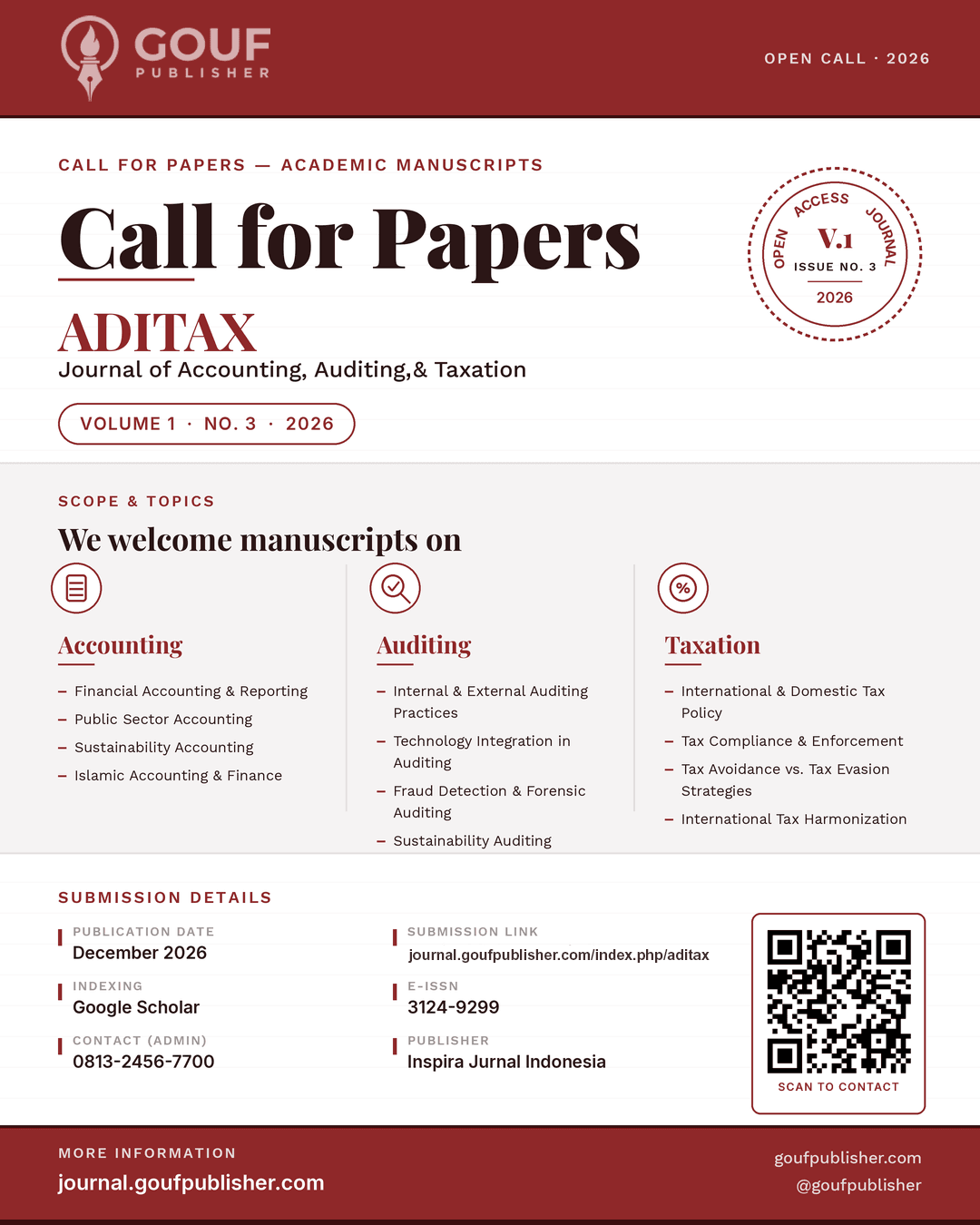 ADITAX CALL FOR PAPER DESEMBER 2026